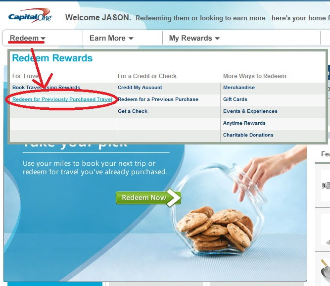 Redeem for Previously Purchased Travel