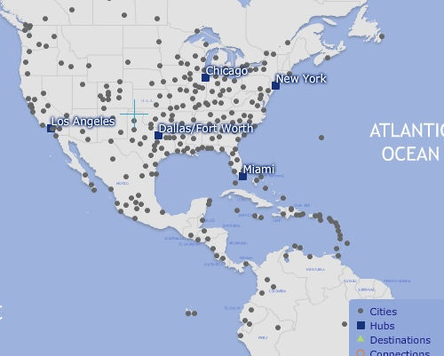 american airlines hubs