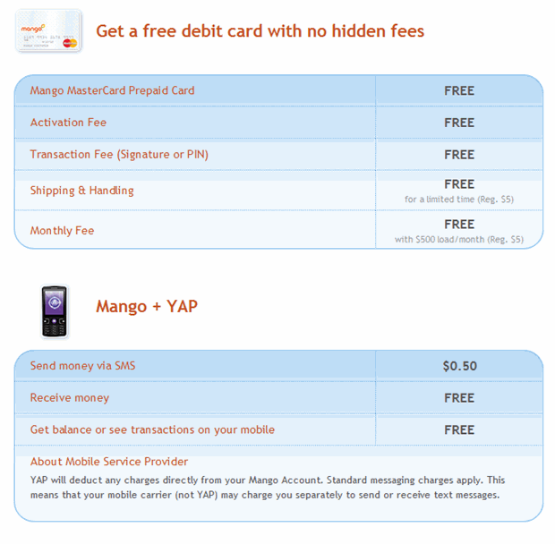 Mango Prepaid Card Review - Possibly The Card With The Lowest Fees?